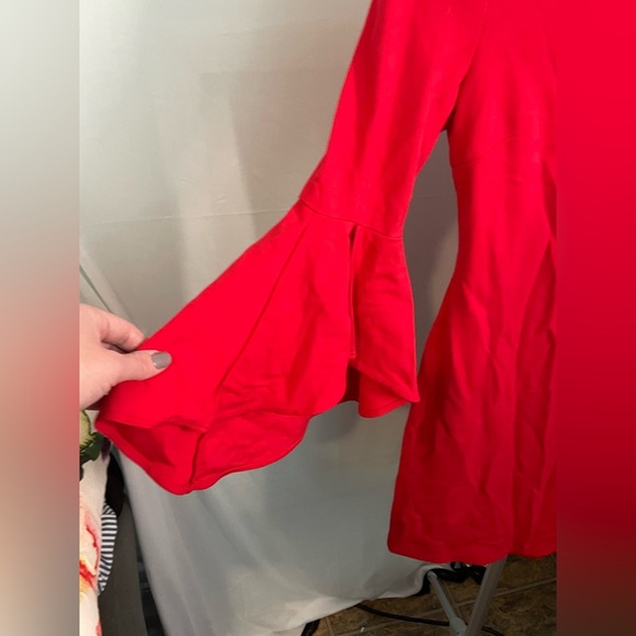 Lulus red bell sleeve dress size small - Picture 2 of 10